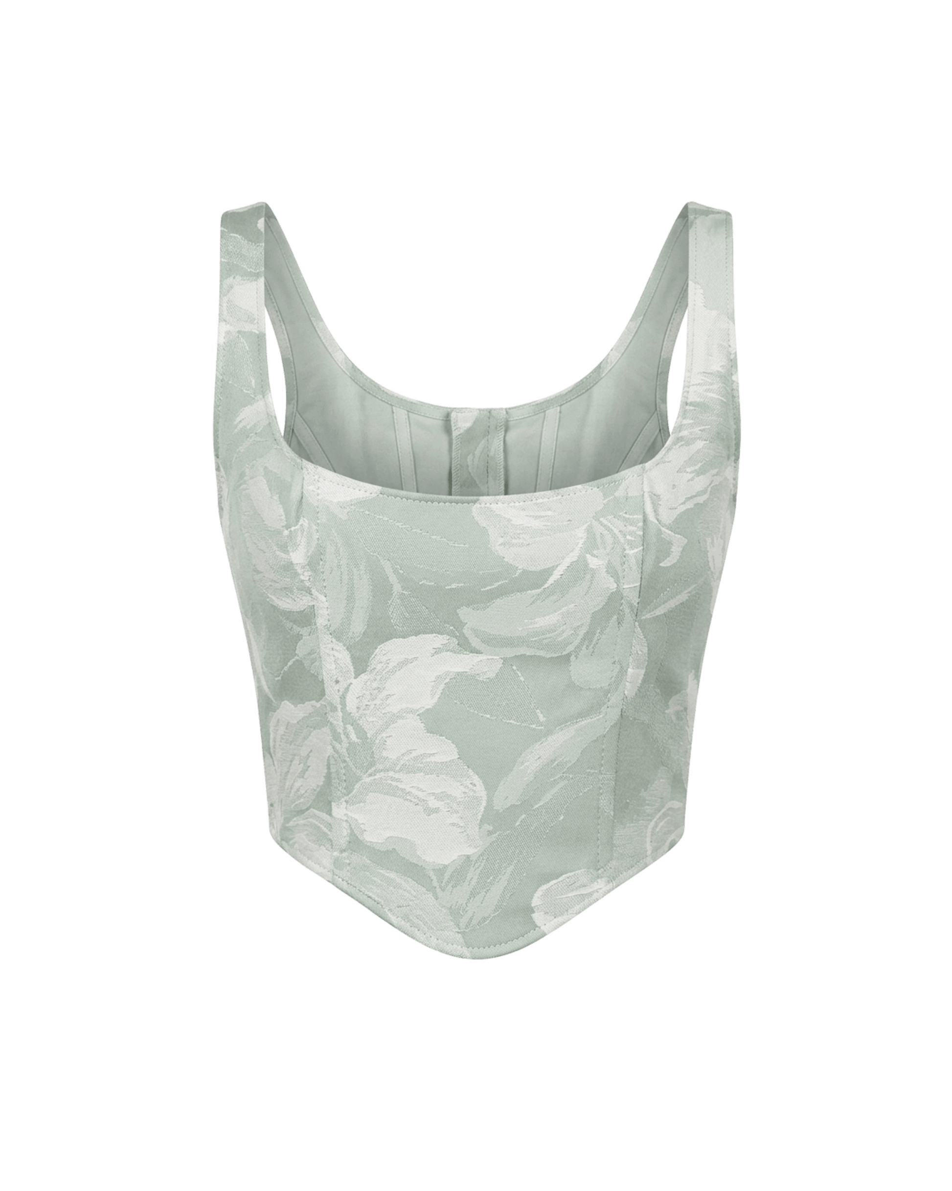 Sage Green Floral Corset Top