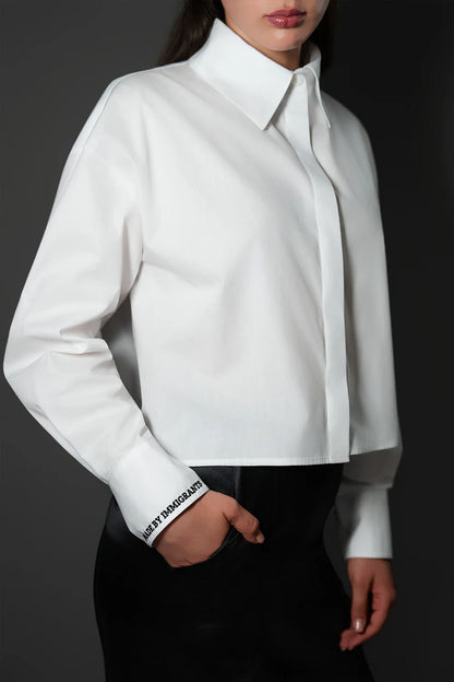 "Made by Immigrants" Embroidered Button Down Shirt