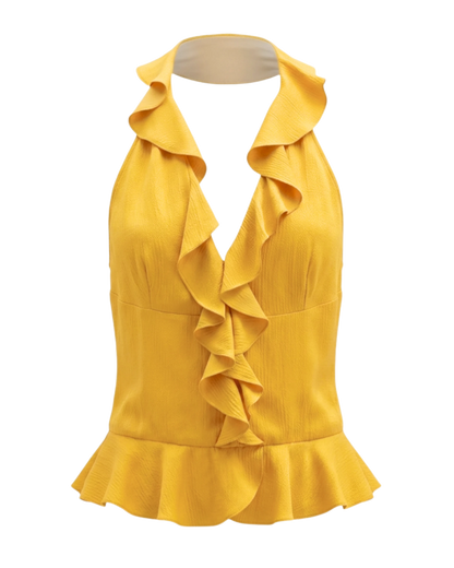 Grace Halter Ruffle Top