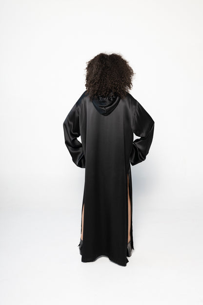Silk Monogram Hoodie Dress