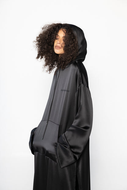 Silk Monogram Hoodie Dress